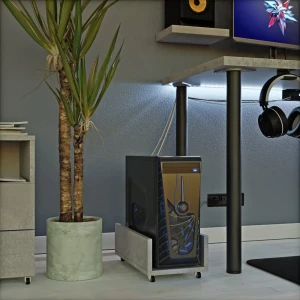 Podstawka pod komputer na kółkach - beton - yrke.webp