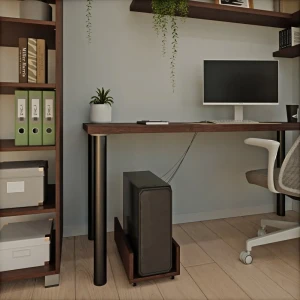 Podstawka pod komputer na kółkach - wenge -yrke-.webp