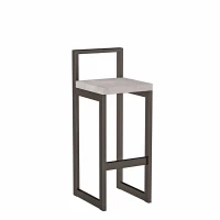 Metalowy Hoker loft z oparciem - Beton