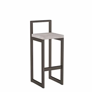 Metalowy Hoker loft z oparciem - Beton