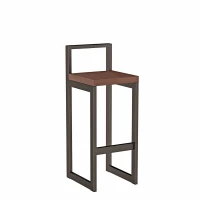 Metalowy Hoker loft z oparciem - Wenge