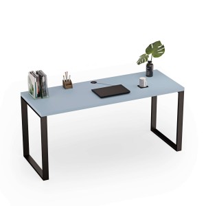 Biurko z metalowymi nogami - Niebieskie