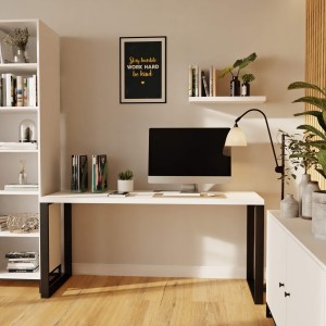 Biurko z metalowymi nogami - Białe (8).jpg