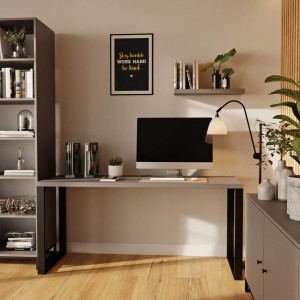 Biurko z metalowymi nogami - Grafit (8).jpg