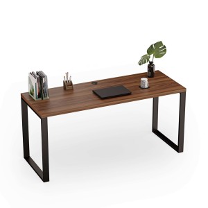 Biurko z metalowymi nogami - Orzech