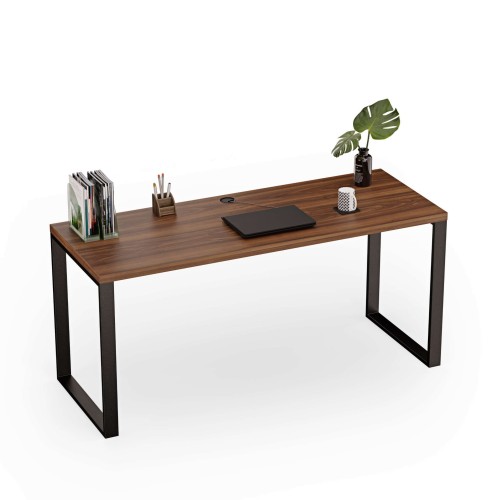 Biurko z metalowymi nogami - Orzech (1).jpg