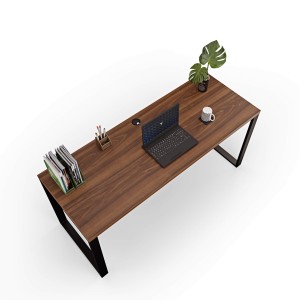 Biurko z metalowymi nogami - Orzech (4).jpg