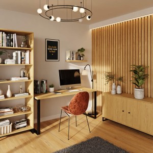 Biurko z metalowymi nogami - Dąb kamienny (7).jpg