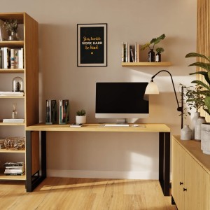 Biurko z metalowymi nogami - Dąb kamienny (8).jpg