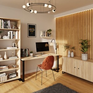 Biurko z metalowymi nogami - Dąb sonoma (7).jpg