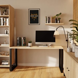 Biurko z metalowymi nogami - Dąb sonoma (8).jpg