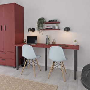Biurko podwójne Iron Duo - Czerwony (5).jpg