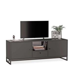 Szafka RTV metalowa z szufladą czarny - kolekcja Metalove