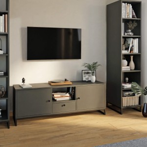 Szafka RTV metalowa z szufladą czarny - kolekcja Metalove (5).jpg