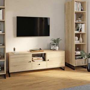 Szafka RTV metalowa z szufladą dab sonoma - kolekcja Metalove (5).jpg