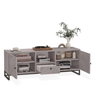 Szafka RTV metalowa z szufladą beton - kolekcja Metalove (4).jpg