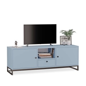 Szafka RTV metalowa z szufladą niebieski - kolekcja Metalove