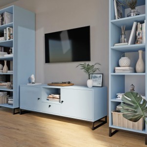 Szafka RTV metalowa z szufladą niebieski - kolekcja Metalove (6).jpg