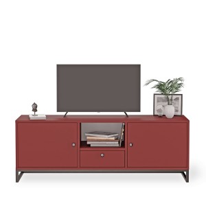 Szafka RTV metalowa z szufladą czerwony - kolekcja Metalove (2).jpg