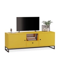 Szafka RTV metalowa z szufladą żółty - kolekcja Metalove