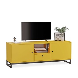 Szafka RTV metalowa z szufladą żółty - kolekcja Metalove