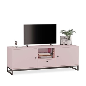 Szafka RTV metalowa z szufladą różowa - kolekcja Metalove