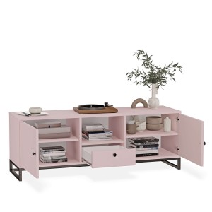 Szafka RTV metalowa z szufladą różowe - kolekcja Metalove (3).jpg
