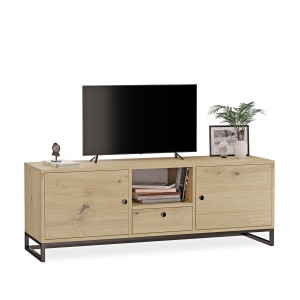 Szafka RTV metalowa z szufladą dąb artisan - kolekcja Metalove