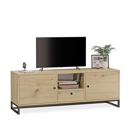 Szafka RTV metalowa z szufladą dab artisan - kolekcja Metalove (1).jpg