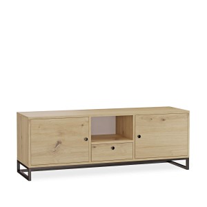 Szafka RTV metalowa z szufladą dab artisan - kolekcja Metalove (2).jpg
