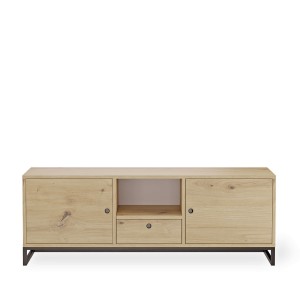 Szafka RTV metalowa z szufladą dab artisan - kolekcja Metalove (3).jpg