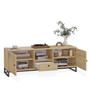 Szafka RTV metalowa z szufladą dab artisan - kolekcja Metalove (4).jpg