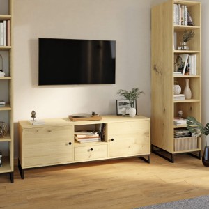 Szafka RTV metalowa z szufladą dab artisan - kolekcja Metalove (5).jpg