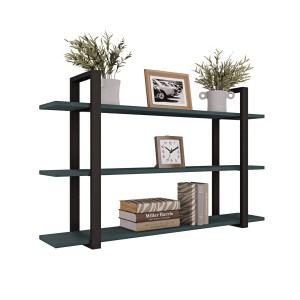 Półka potrójna metalowa zielony loftowa