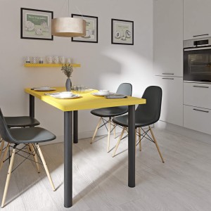 Stolik kuchenny z nogami okrągłymi - żółty (6).jpg