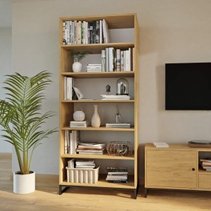 regał podwójny metalowy - dąb kamienny (6).jpg