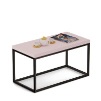 Stolik podłużny metalowy - Różowy