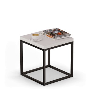 Stolik nocny metalowy - Biały