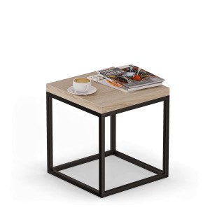 Stolik nocny metalowy - Dąb sonoma