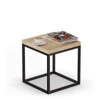 Stolik nocny metalowy - Dąb artisan