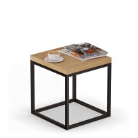 Stolik kawowy metalowy - Dąb złoty