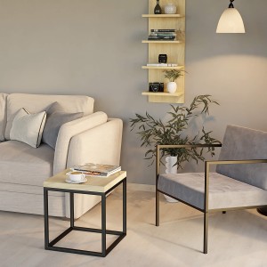 Stolik kawowy  metalowy - dąb artisan (4).jpg