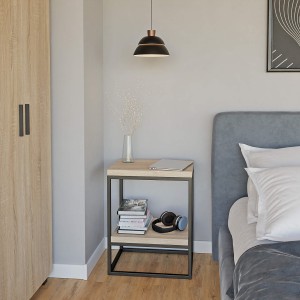 Stolik metalowy podwójny - dąb sonoma (5).jpg