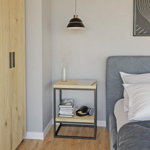 Stolik metalowy podwójny - dąb artisan (5).jpg