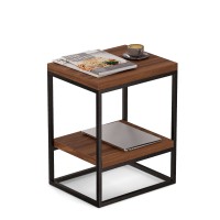 Stolik metalowy - Orzech