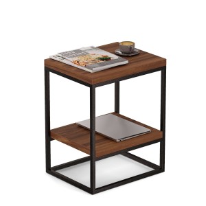 Stolik metalowy - Orzech