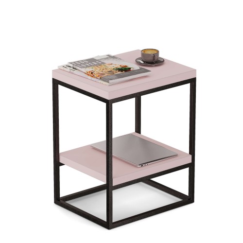 Stolik metalowy podwójny - różowy (1).jpg