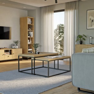 Stolik metalowy podwójny - dąb kamienny (6).jpg