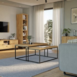 Stolik metalowy podwójny - dąb złoty (6).jpg