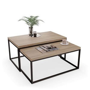 Stolik metalowy podwójny - dąb sonoma (3).jpg